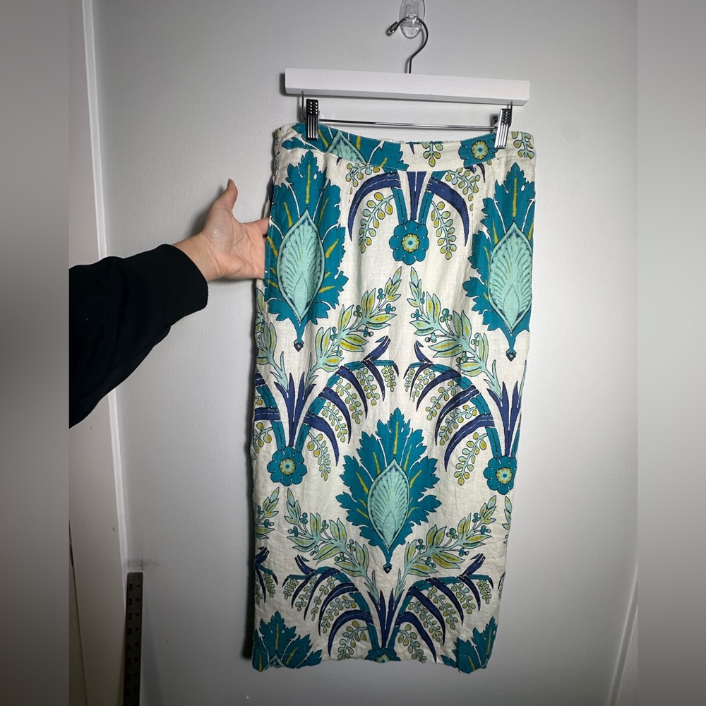 Sundance Linen Paisley Cottagecore Midi Skirt Size 10 - Picture 9 of 14